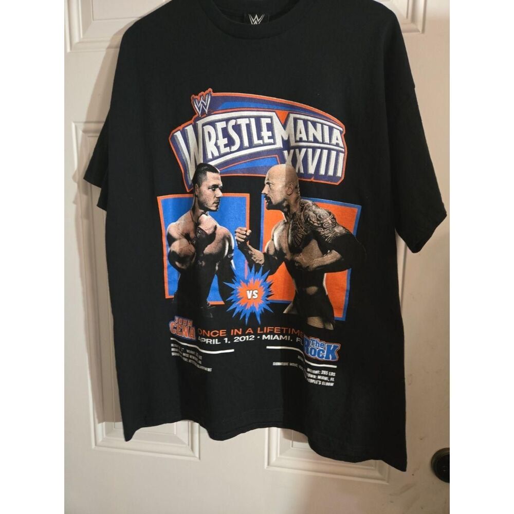 WWE Wrestlemania 28 John Cena Vs. The Rock Once In A Lifetime T Shirt Med